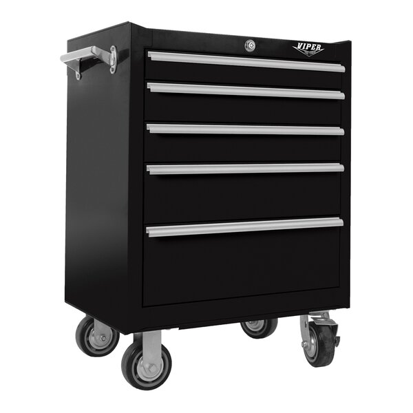 Black 3-Drawers Tool Chest tool Box with Wheels and Lockable Drawers,Rolling Tool box Movable Tool Storage Cabinet 