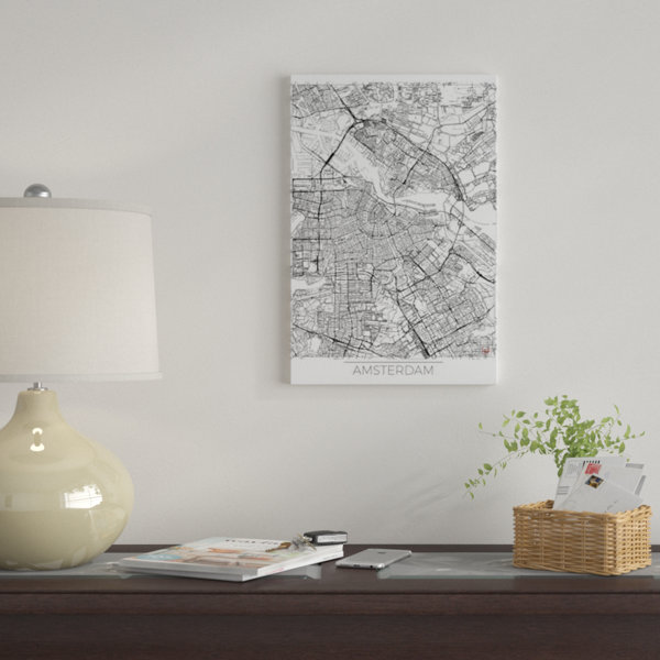 East Urban Home Amsterdam Minimal Urban Blueprint Map Graphic