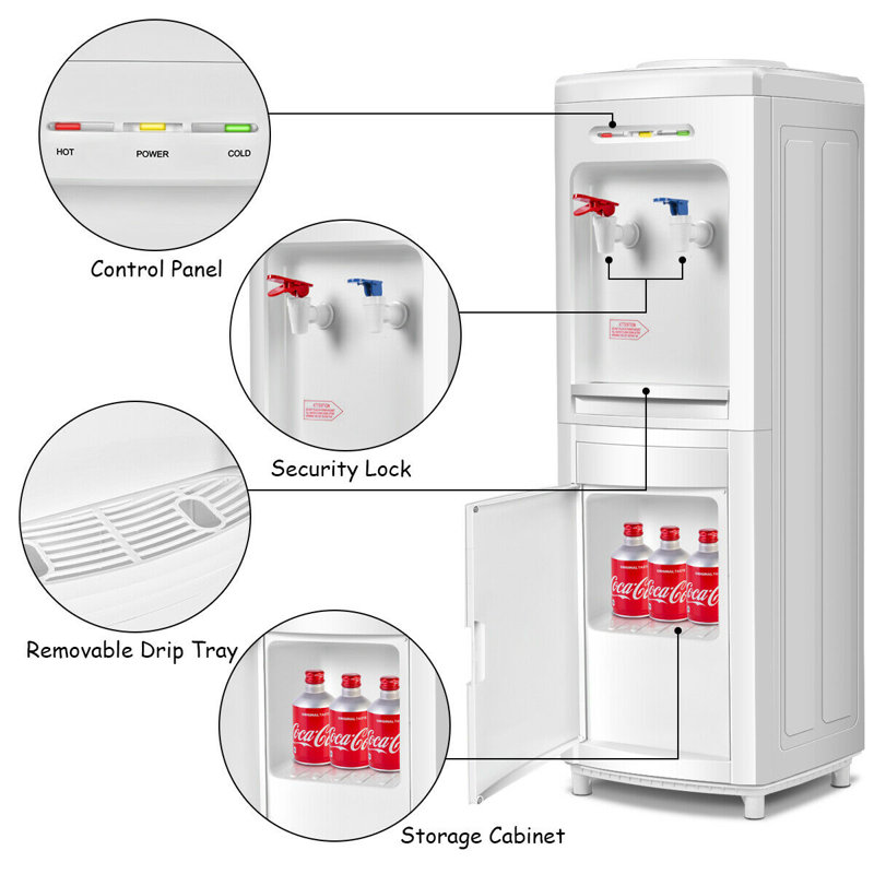 Gymax 5 Gallon Freestanding Water Temperature Electric Water Cooler Wayfair
