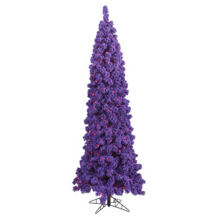 45 Flocked Purple Fir Artificial Christmas Tree With 100 LED Lights 45 Flocked Purple Fir Artificial Christmas Tree With 100 LED Lights