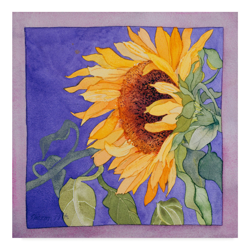 Charlton Home Sunflower Right Acrylic Painting Print On Wrapped Canvas Wayfair