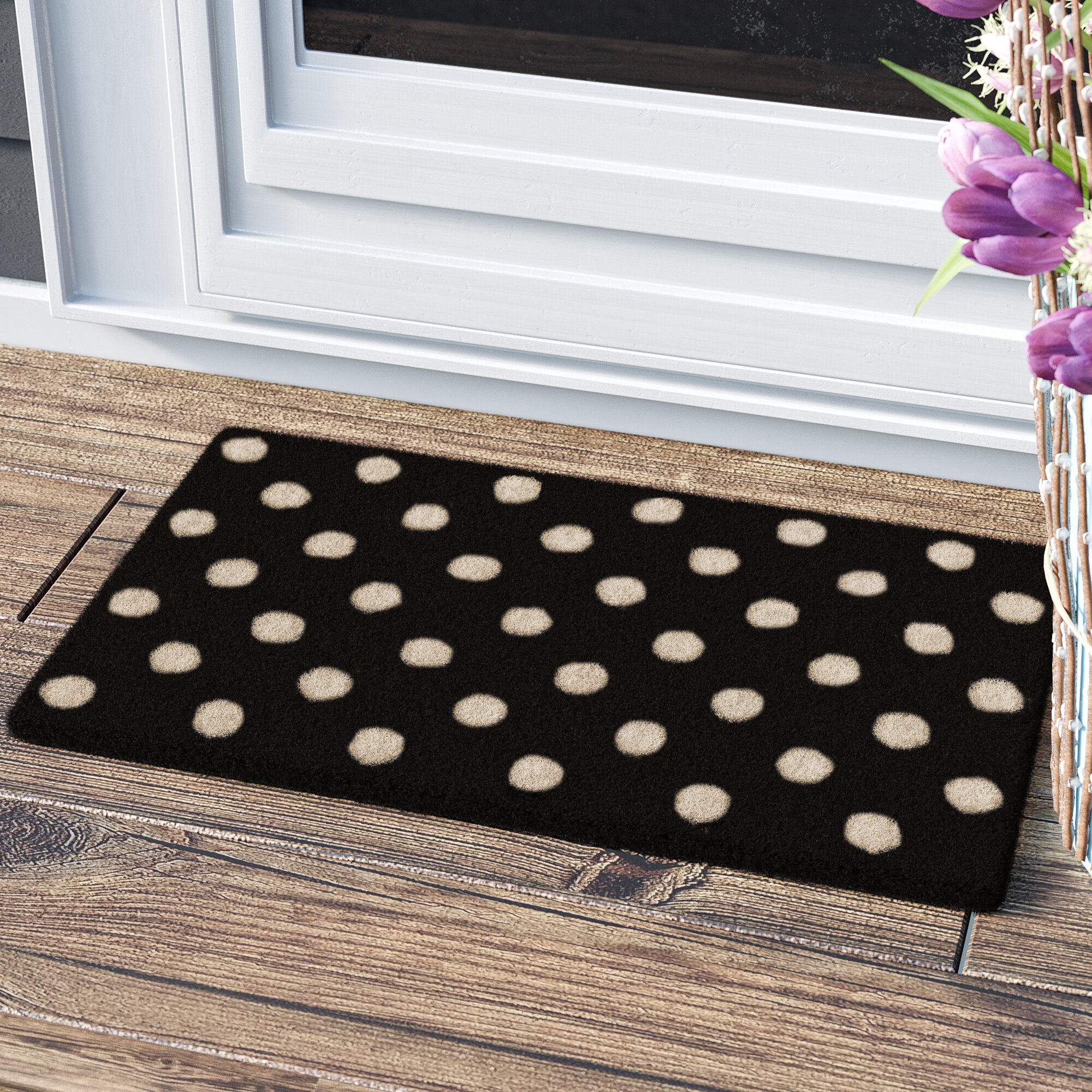 Sturbridge Polka Dots 30 In X 18 In Outdoor Door Mat Reviews