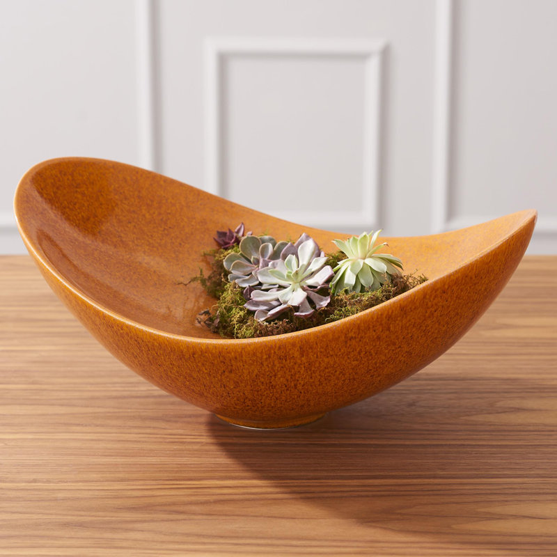 Global Views Ceramic Oval Contemporary Decorative Bowl Reviews Perigold Homehealth & householdhome accessoriesiwalya gold fruit bowl for kitchen counter decor we believe you will enjoy your new round serving bowl for fruit and vegetable. perigold