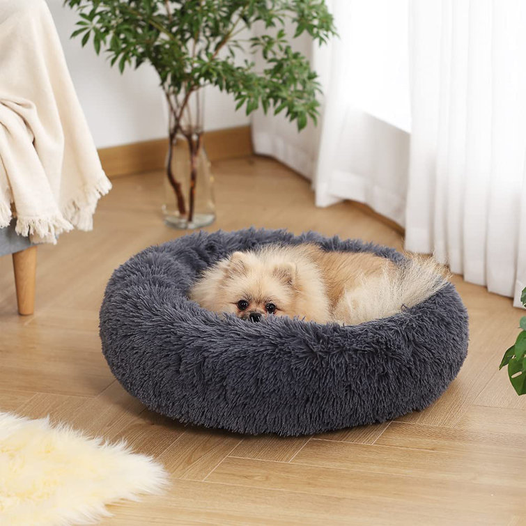fluffy calming dog bed