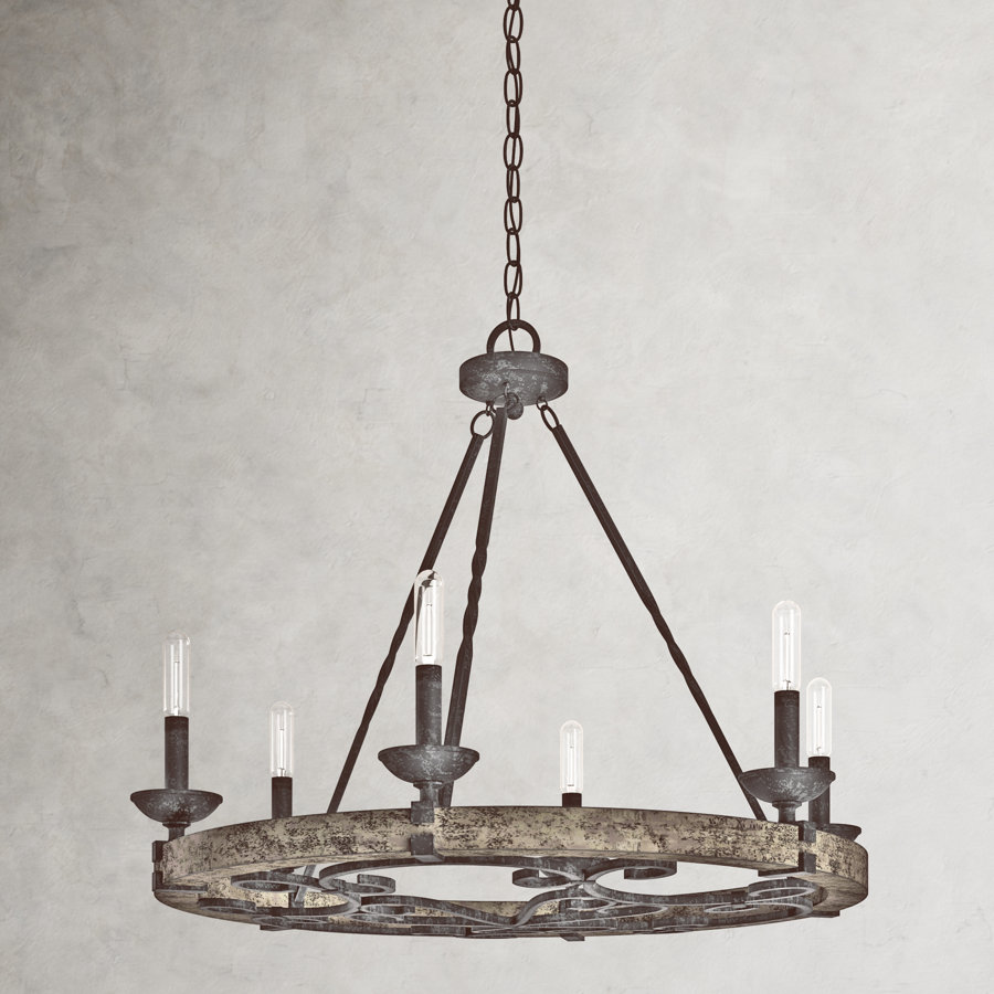 Odele 6-Light Wagon Wheel Chandelier