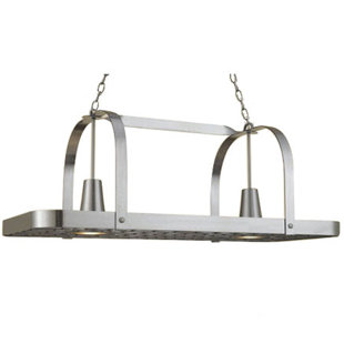 Lighted Hanging Pot Racks You Ll Love Wayfair Baker Large Rectangular Pot Rack With 2 Lights