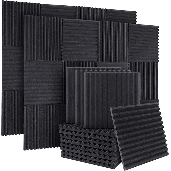 Soundproof Panels 24 Pack 12 x 12 x 1 Inches, 24pack-black High Density Acoustic Panels 12 x 12 x 1 Inches Acoustic Foam Panels for Absorbing Noise and Echoes Sound Proof Panels for Wall 