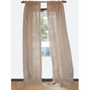 Solid Sheer Rod Pocket Single Curtain Panel