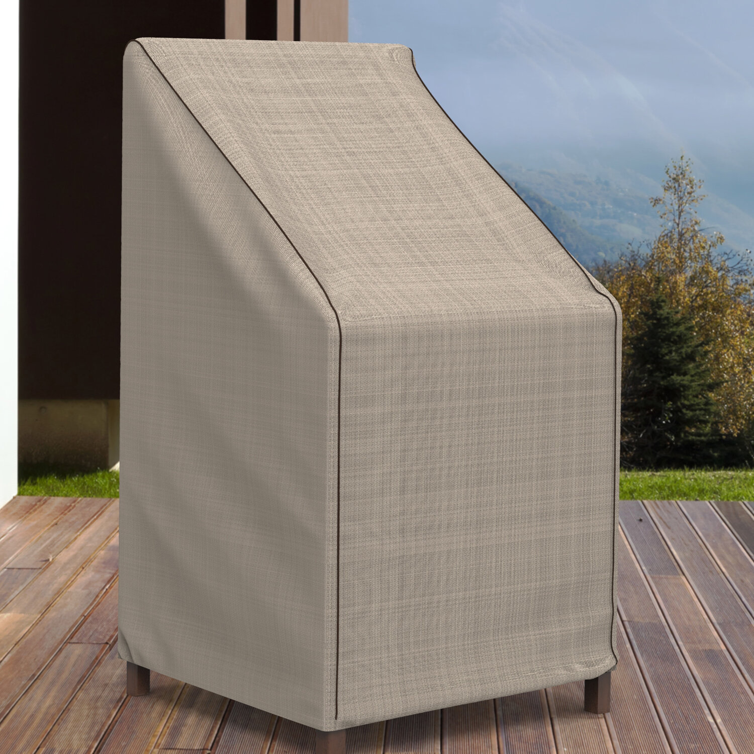 Waterproof Outdoor Chair Cover 28" Stackable Chairs Gray 28"W x 30"D x 49"H 