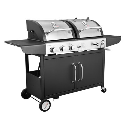 Performance 3-Burner Liquid Propane Gas and Charcoal Grill Royal Gourmet Corp Finish: Black