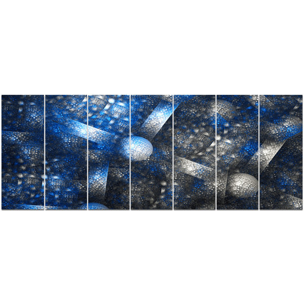 Designart Crystal Cell Dark Blue Steel Texture Graphic Art Print Multi Piece Image On Canvas Wayfair
