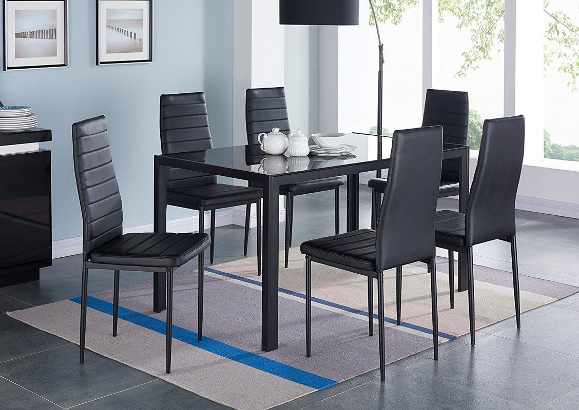 Orren Ellis Renick Modern 7 Piece Dining Set Reviews Wayfair