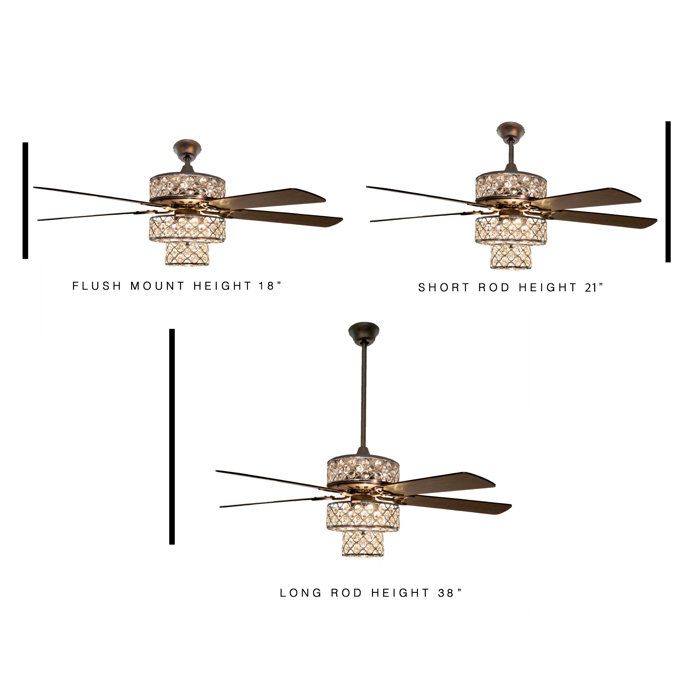 House Of Hampton 52 Marleigh Tri Tiered 5 Blade Ceiling Fan