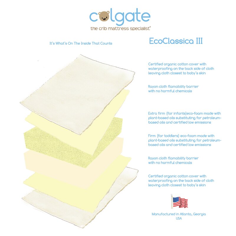 colgate organic cotton crib mattress