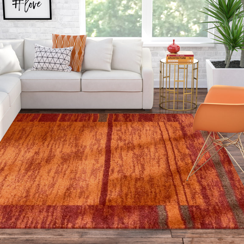 Ebern Designs Bryan Terracotta Tibetan Brick Red Sage Green Orange Area Rug Reviews Wayfair