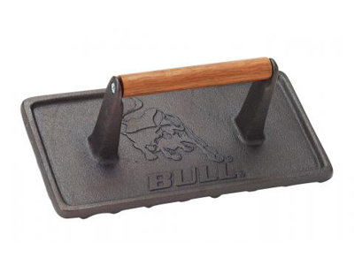 Cast Iron Rectangular Grill Press Bull Outdoor