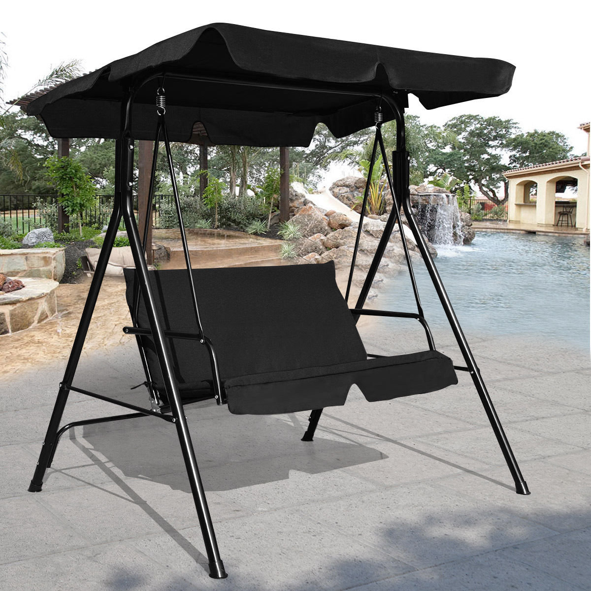Arlmont Co Veneto Steel Porch Swing Reviews Wayfair