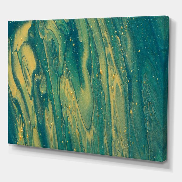 East Urban Home Emerald Green and Gold Marble Painting