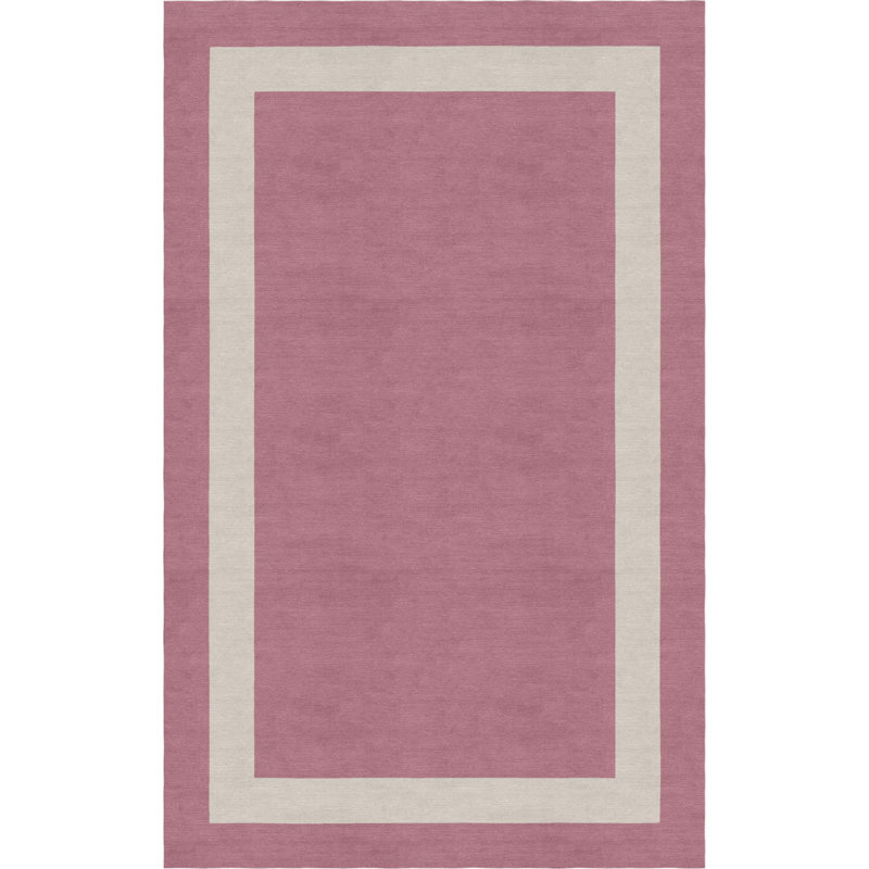 Red Barrel Studio Hewins Border Hand Tufted Wool Purple Silver Area Rug Wayfair