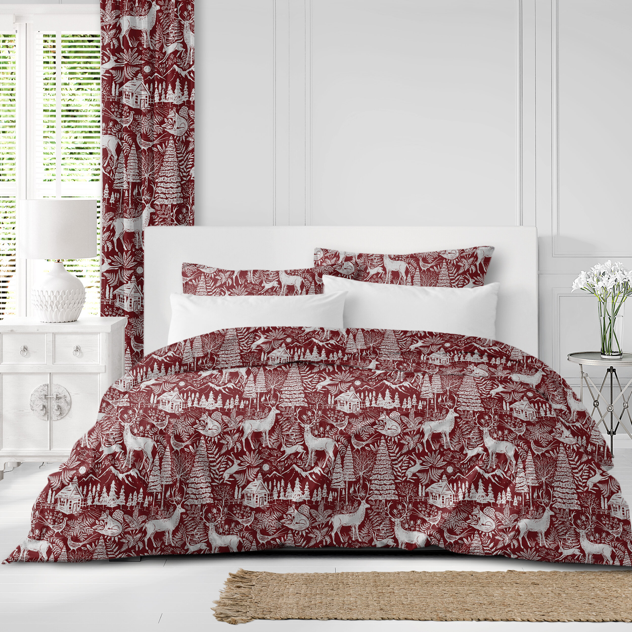 HEY BIRDIE DOUBLE DUVET COVER AND PILLOWCASE SET POLYCOTTON RAPPORT NEW