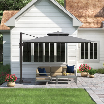 Herrell 129.53'' x 104.72'' Rectangular Cantilever Umbrella INCOMPLETE 