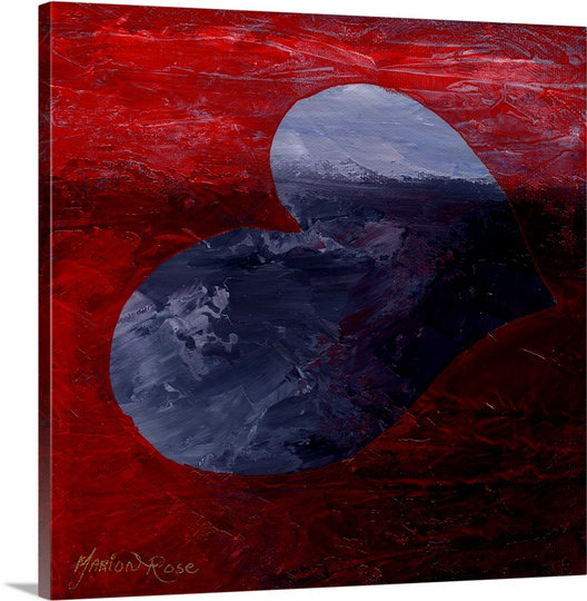 Canvas On Demand Heartfelt Xiv Red Black By Marion Rose