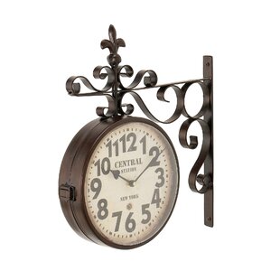 Vintage Clock Double Side Railway Style Clock/with Copper Finish Decor Style 