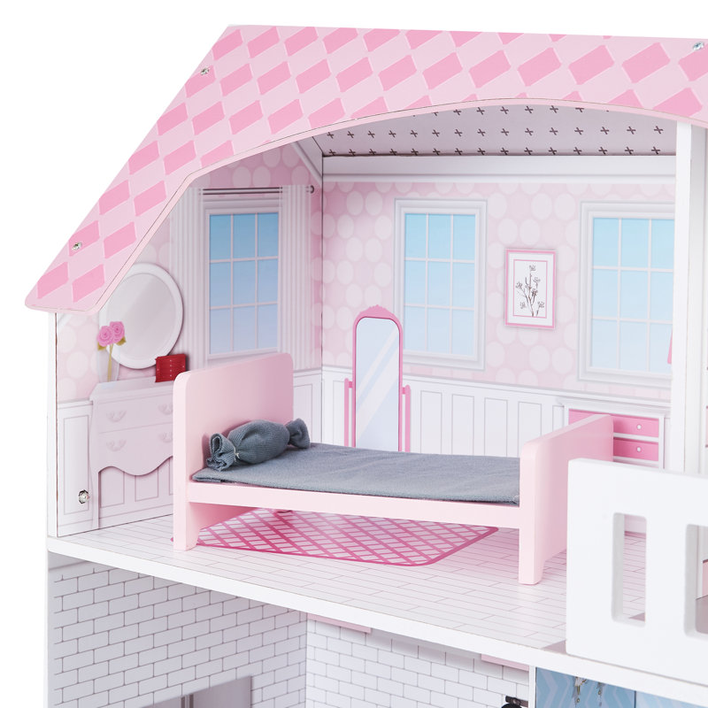 teamson kids wonderland ariel 2 in 1 doll house & play kitchen