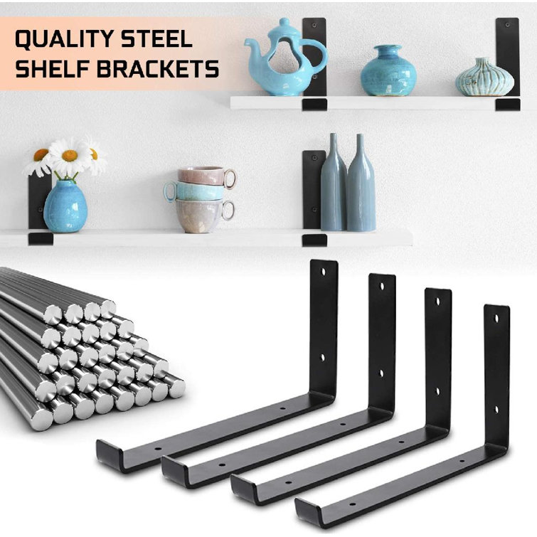 Shelf Brackets Heavy Duty Wall L Shape Bracket&Support, Floating Hanging  Iron Metal Shelves Bracket For Shelves Kitchen Shelving 6