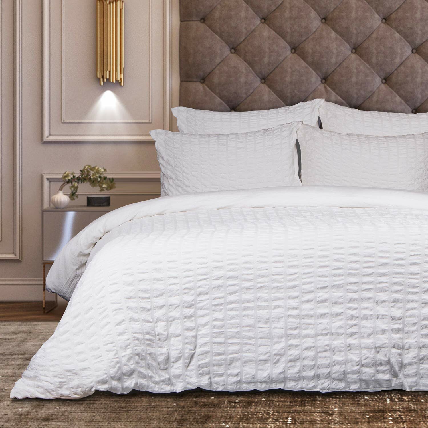 Top Quality Diamond Range Plain Duvet Cover Set Graceful Bed Decor All Sizes 