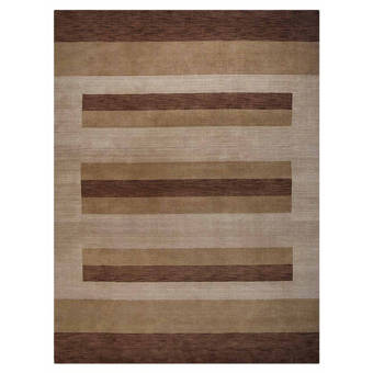 Gracie Oaks Minerville Hand Knotted Wool Brown Rug Wayfair