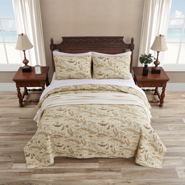 Tommy Bahama Map Quilt Set Twin 