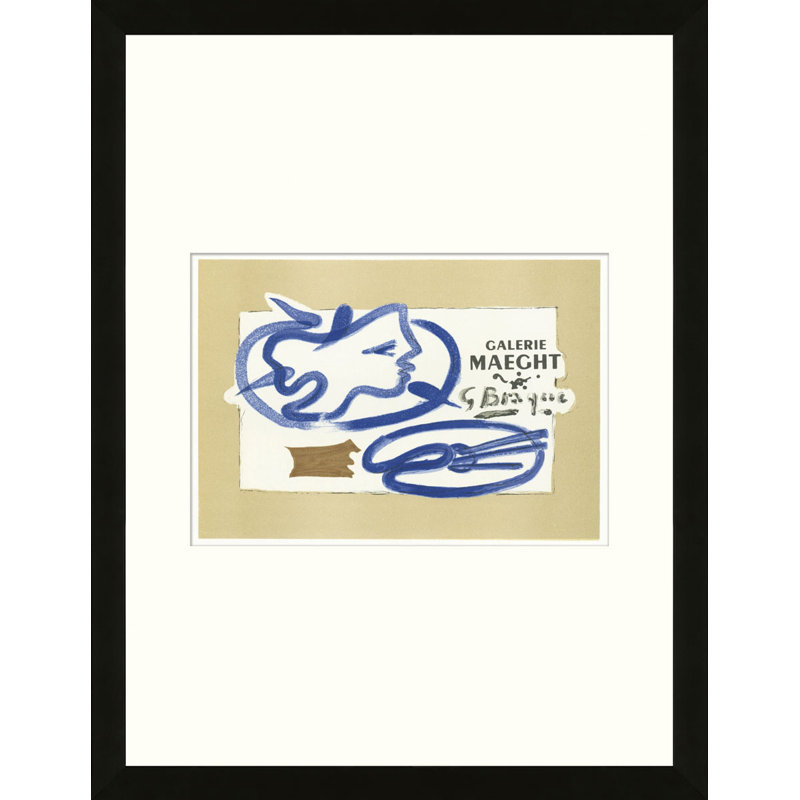 School of Paris 'Galerie Maeght Paris 1950' by Georges Braque Framed Lithograph