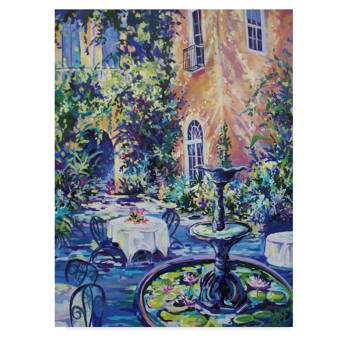 Trademark Art New Orleans Courtyard Acrylic Painting Print On Wred Canvas Wayfair Acrylic Sheets New Orleans