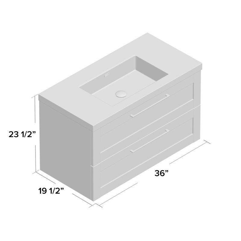 Yerger 36" WallMounted Single Bathroom Vanity Set & Reviews AllModern
