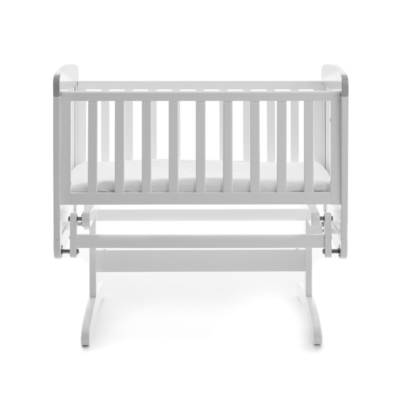 white gliding crib