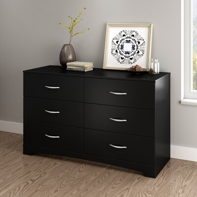 Step One 6 Drawer Double Dresser South Shore Color Black