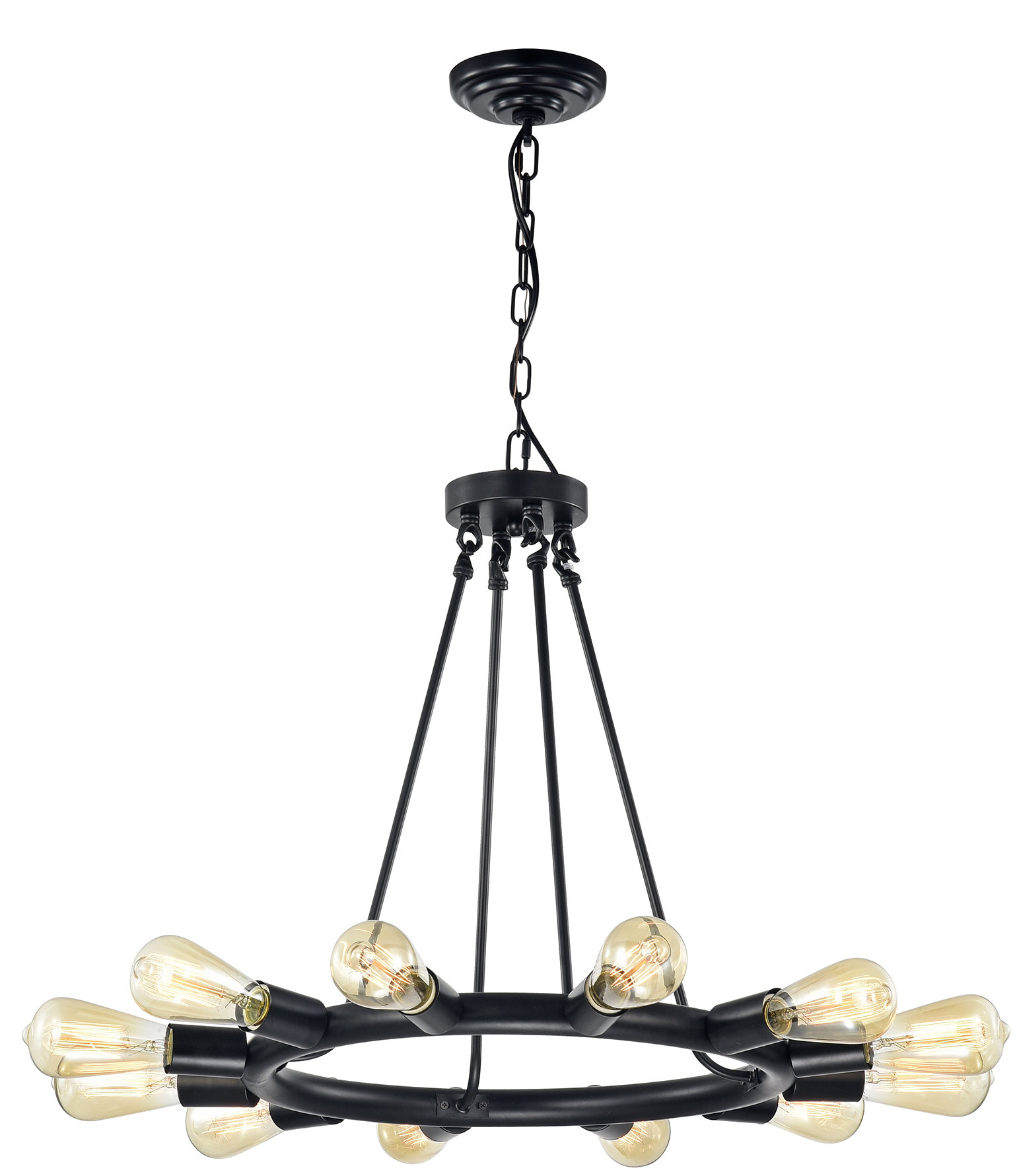Gracie Oaks Bruhn 12 Light Candle Style Wagon Wheel Chandelier Wayfair