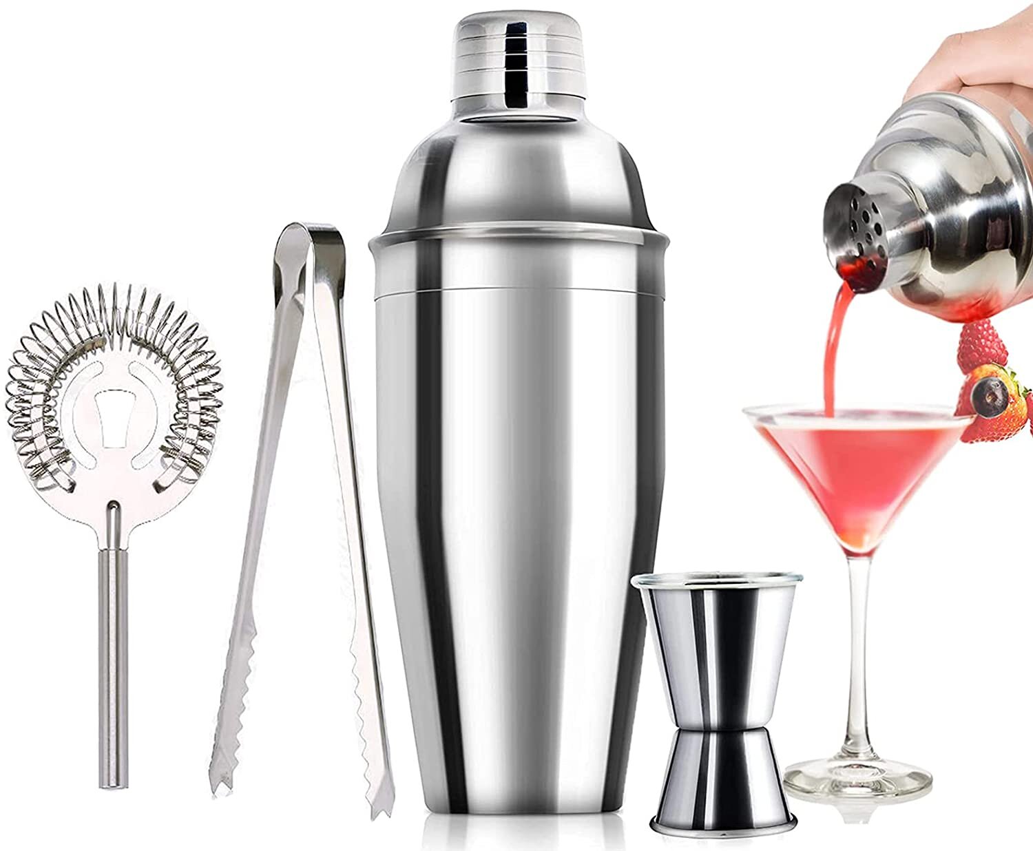 3PCS Stainless Steel Cocktail Drink Mixer Measuring Cup Jigger Measurer Set