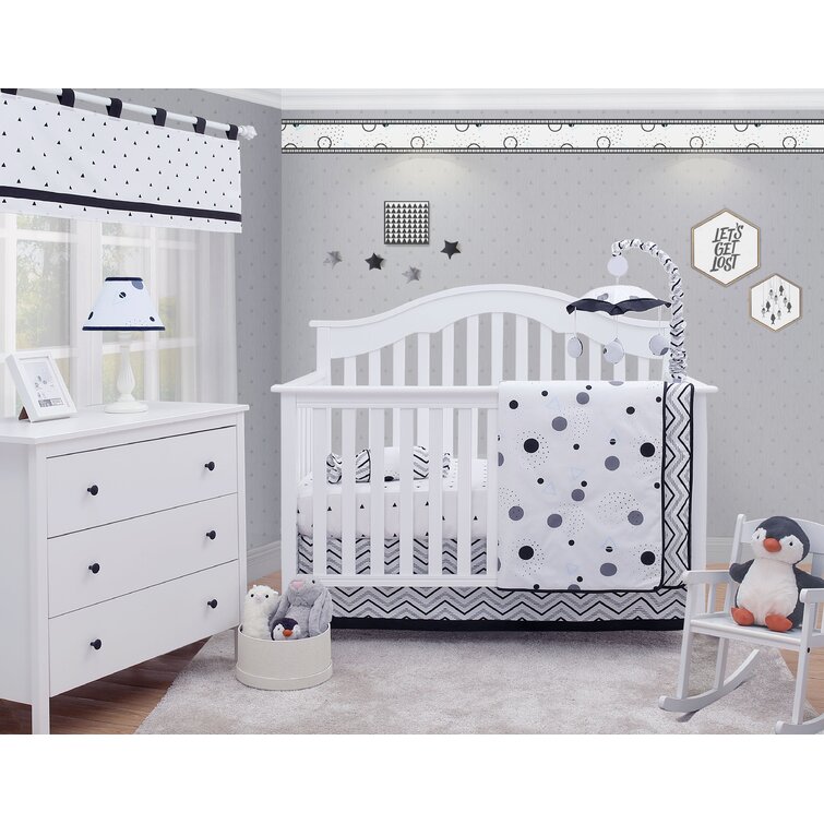 My Baby Sam 5 Piece Nursery Crib Bedding Set Out Of The Blue w/ Bumper & Mobile 