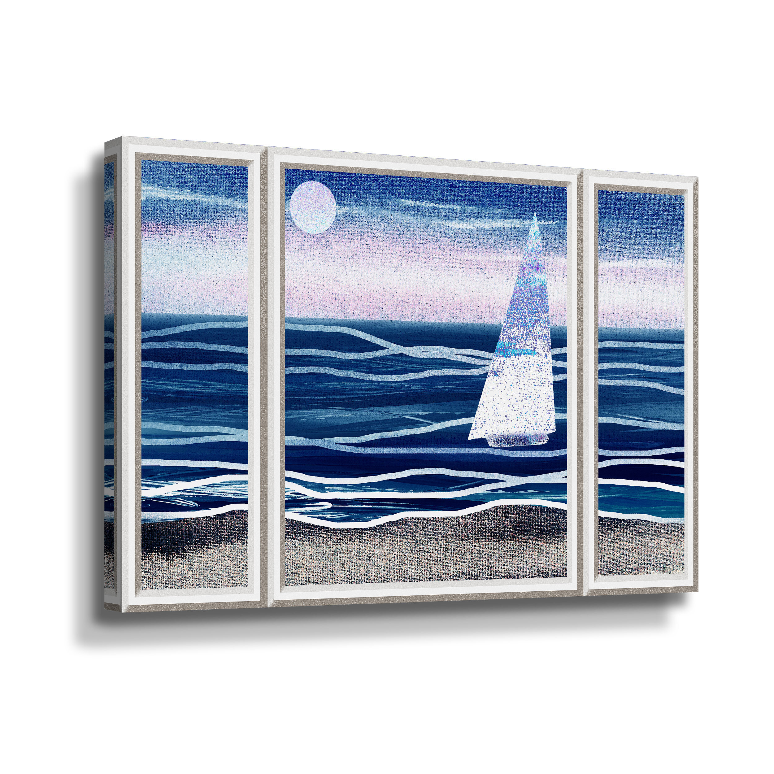 Longshore Tides Sailboat In The Sea Watercolor Beach House VII by Irina ...