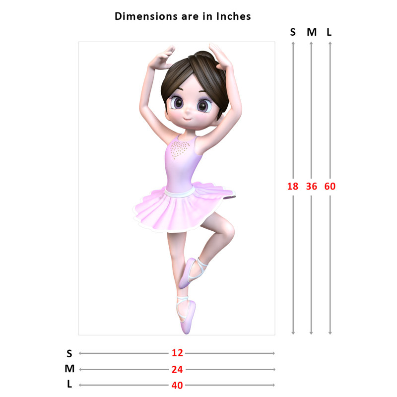 Harriet Bee Princess Fairies Ballerinas Cute Ballerina 3 Wall Decal Wayfair