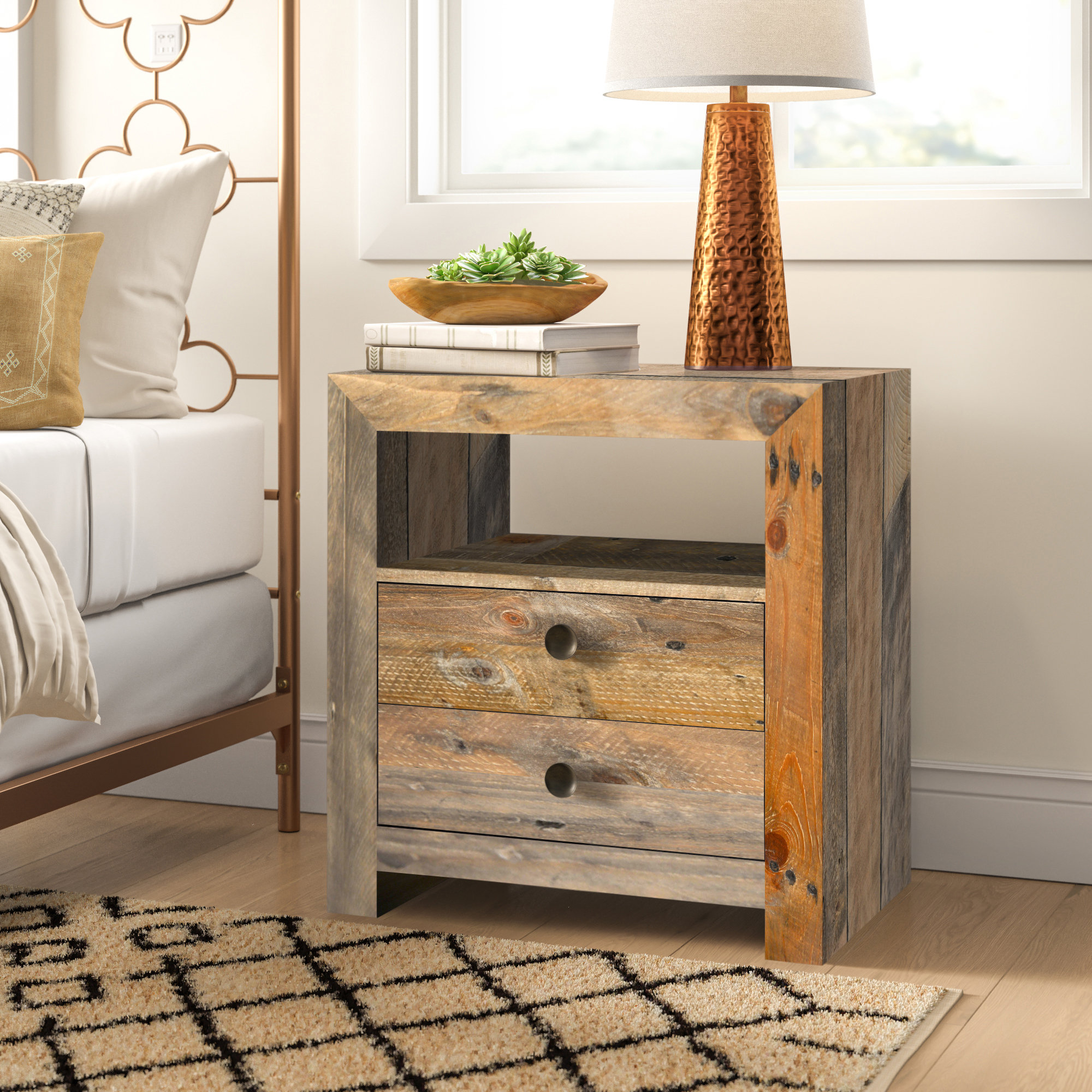 Mistana Abbey 2 Drawer Solid Wood Nightstand Reviews Wayfair