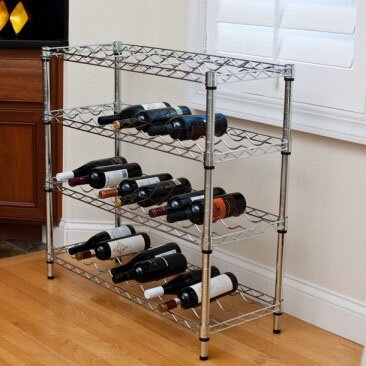 StackRack Stackable Wine Rack Holds Up To 20 Bottles Up To 1.5L 5 Tier Chrome 