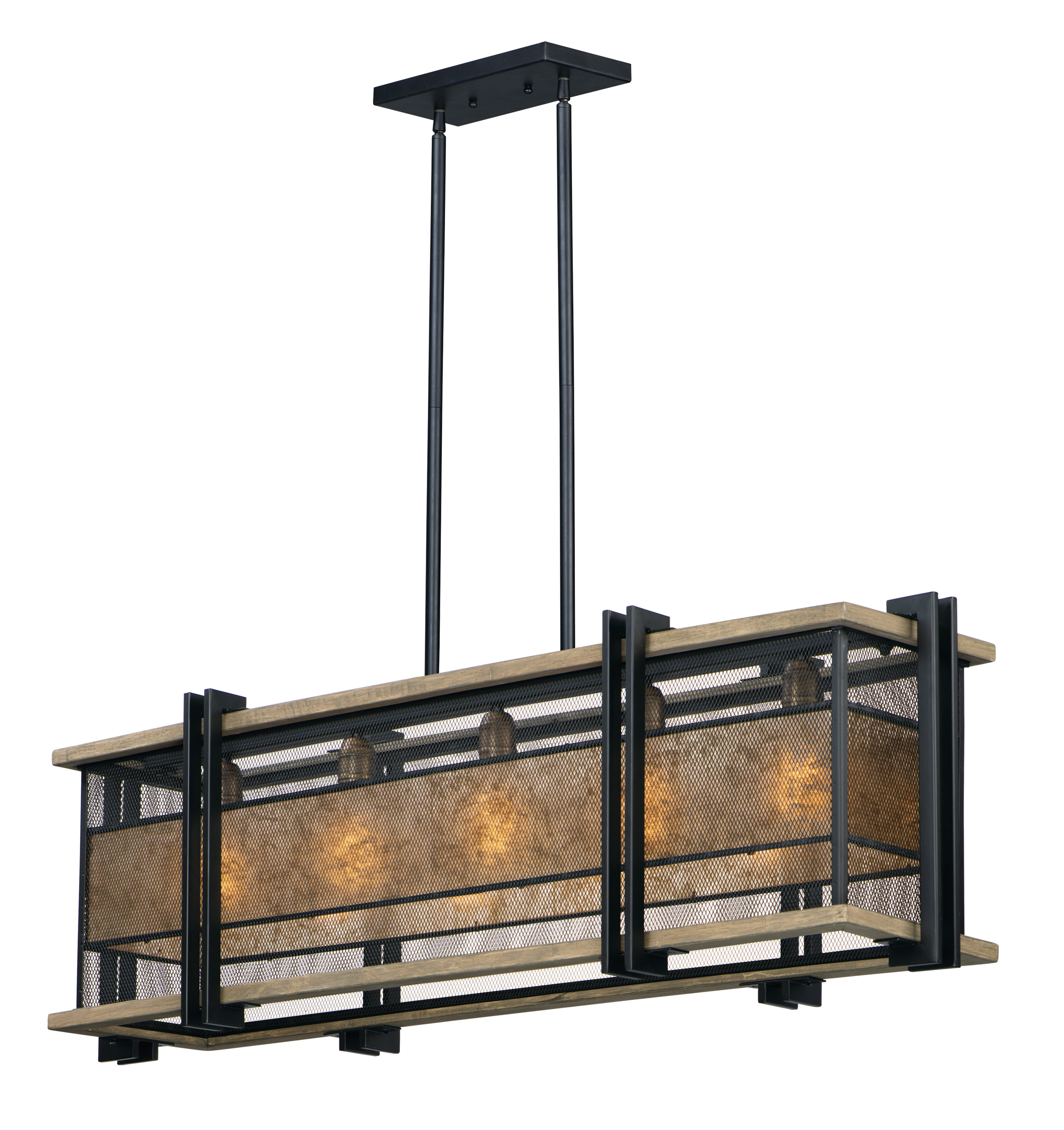 Williston Forge Moreland 5 Light Kitchen Island Linear Pendant With Wood Accents Wayfair