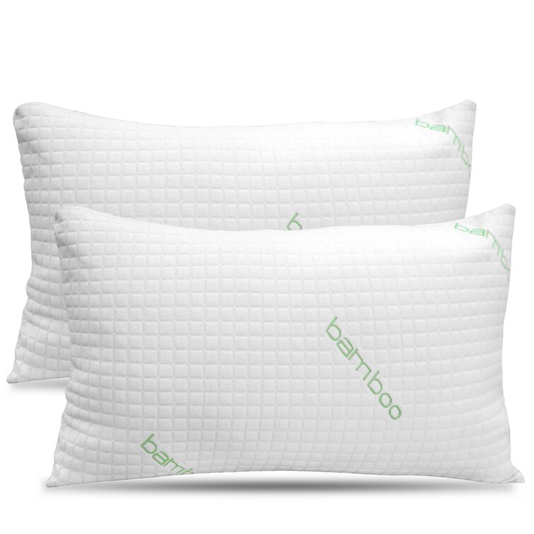 Removable Bamboo Cover Luxury Shredded Memory Foam Pillow Adjustable Support 