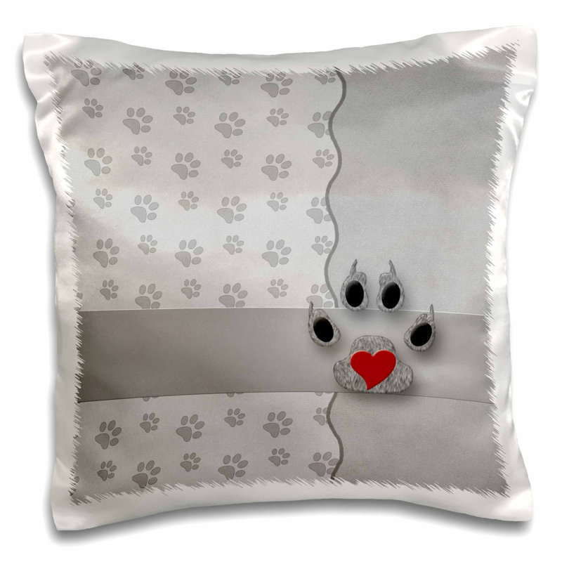 East Urban Home Dog Paw Print Pillow Cover Wayfair