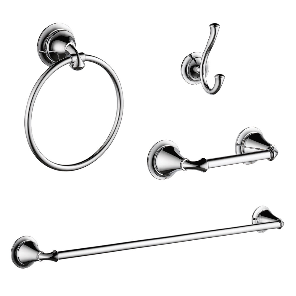 Delta Linden 4 Piece Bathroom Hardware Set Reviews Wayfair   Linden 4 Piece Bathroom Hardware Set 