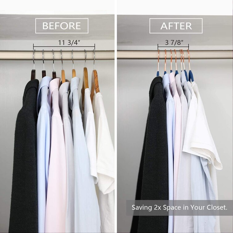 ClutterFREE Velvet Non-Slip Shirts Pants Hangers w/ Cascading Hooks 50 