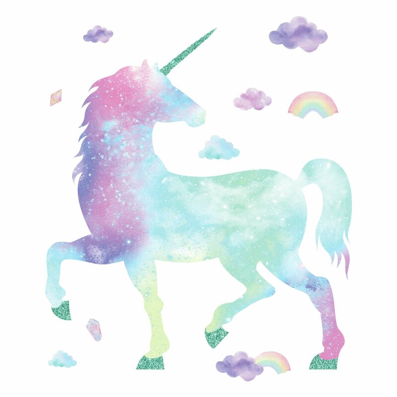 Isabelle Max Amettes Galaxy Unicorn Giant 17 Piece Wall Decal